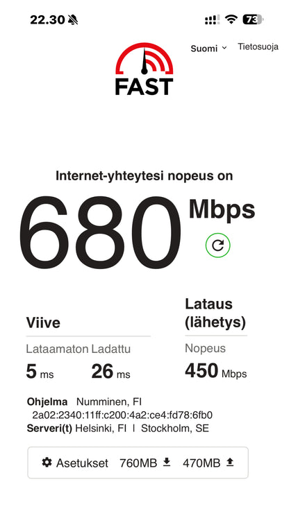 Wifi link speed Iphone 15  1Gb fiber link, wpa 3